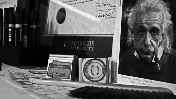 Einstein's photo along with Todd's stamp